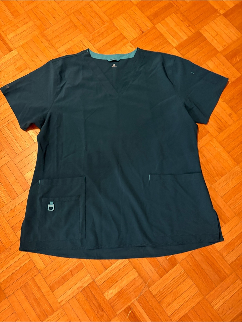 Dark Teal Scrub Top with Utility Pockets